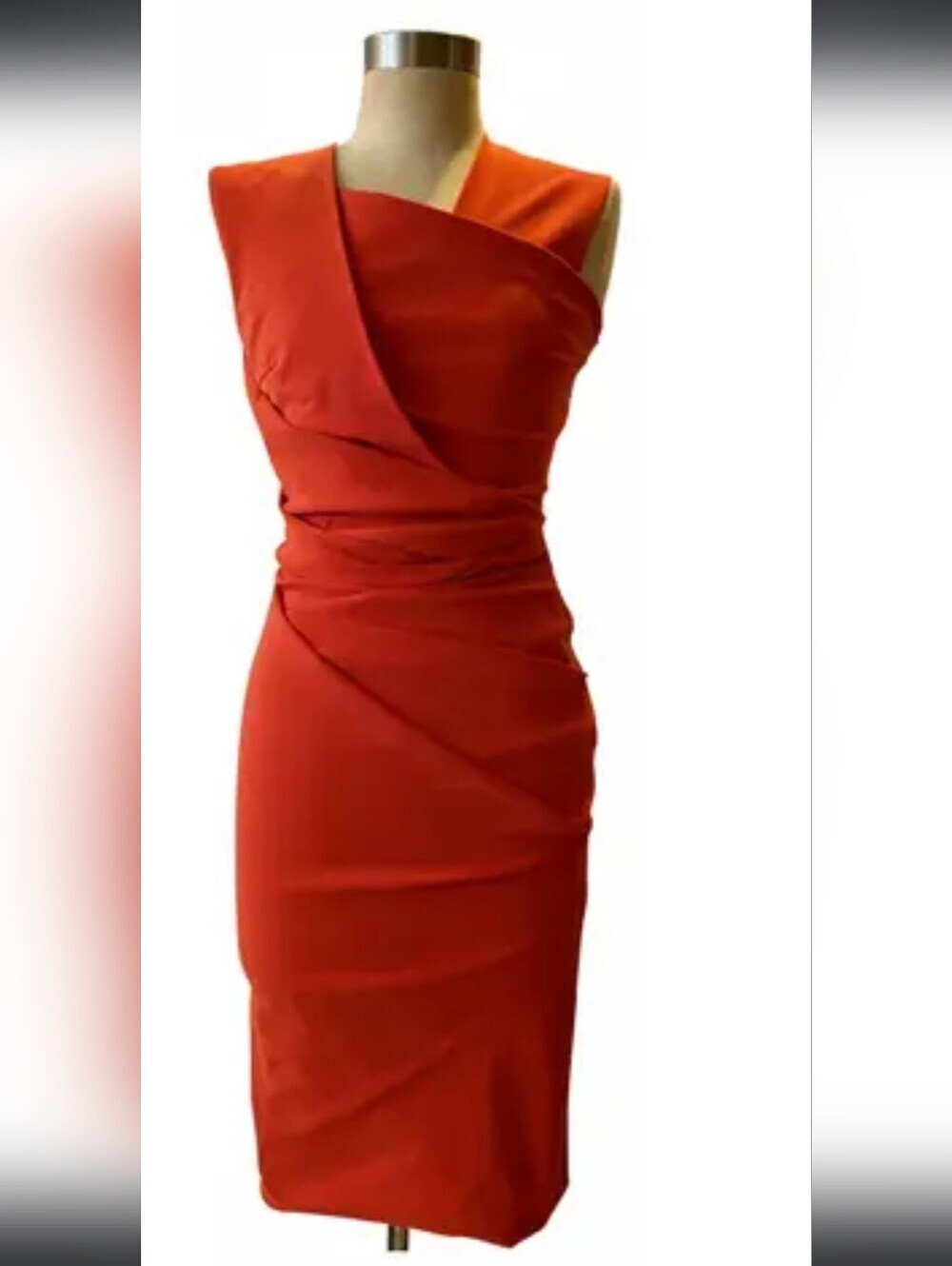 Sleek One-Shoulder Red Ruched Bodycon Dress